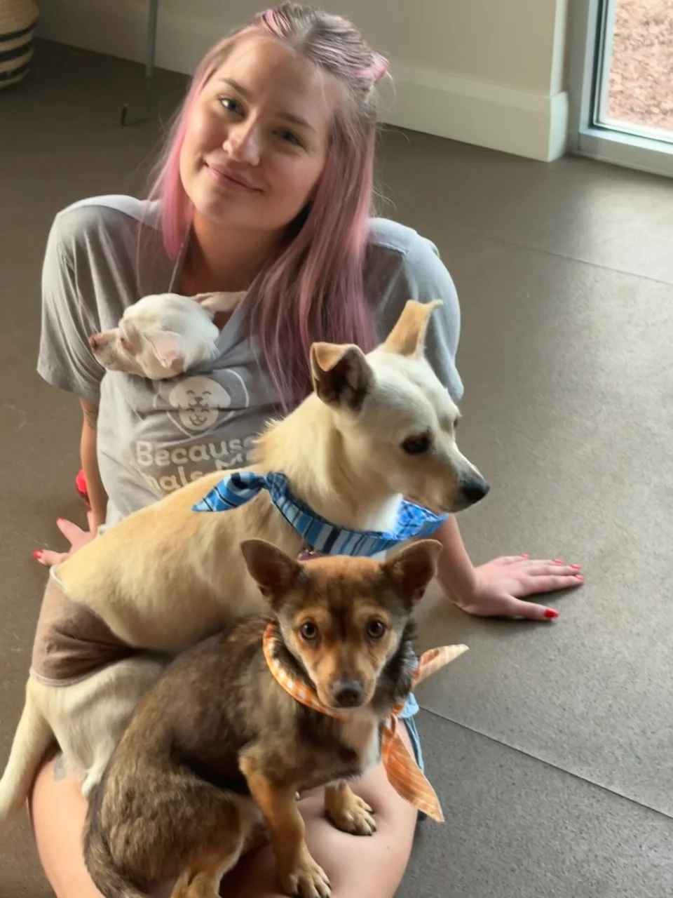 Tatum spending time with dogs at a BAM activity